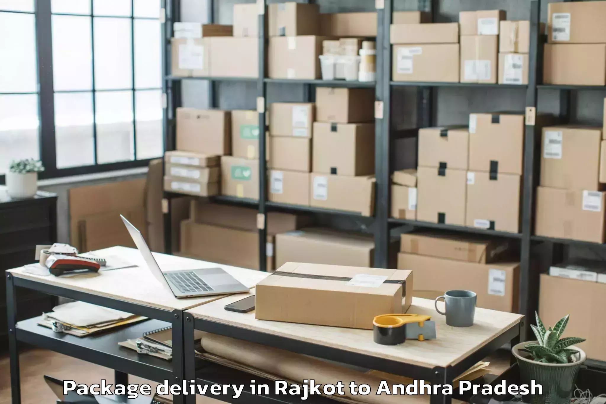 Quality Rajkot to Bellamkonda Package Delivery